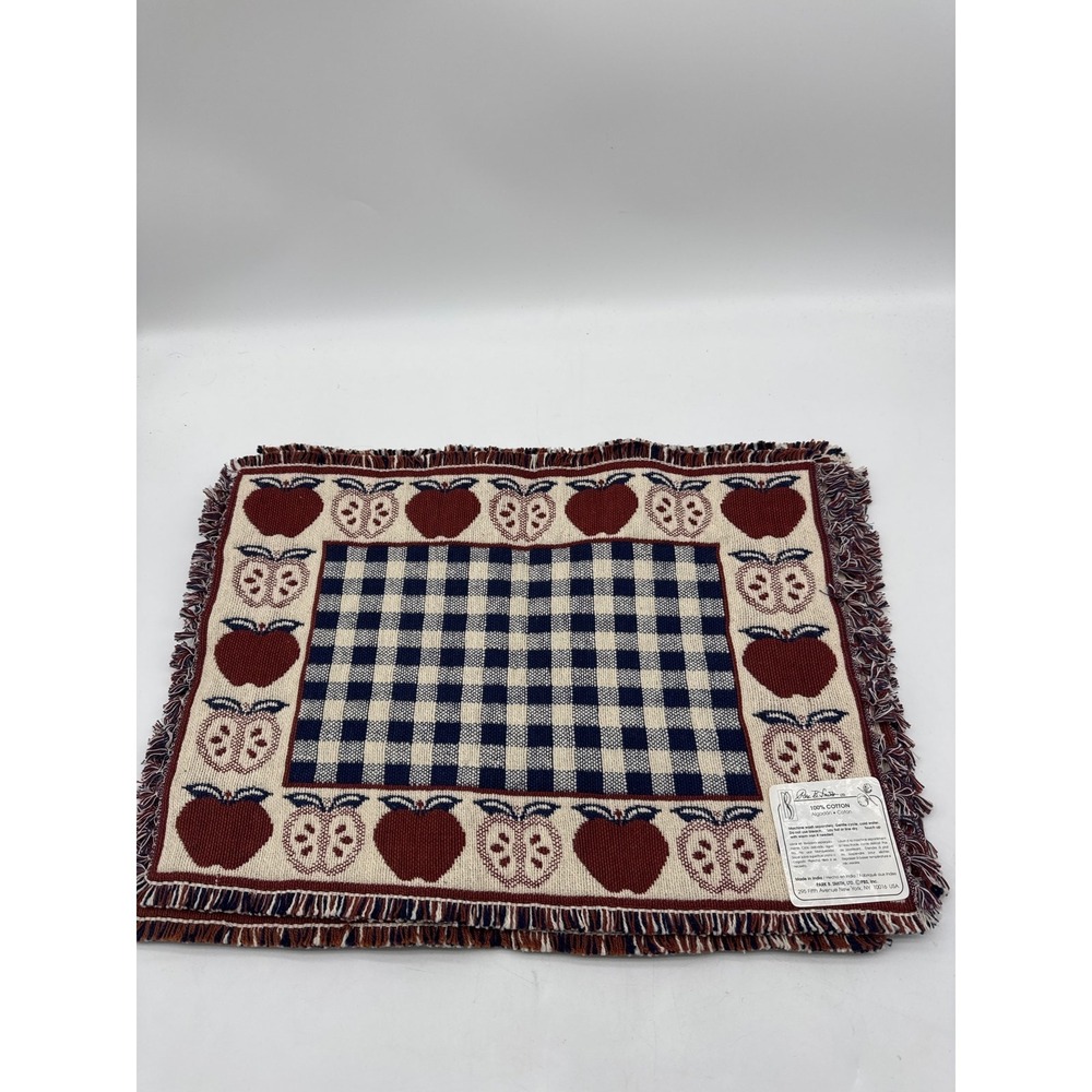 VTG Park B Smith Apple Apples Border with Checkerboard Tapestry placemat‎ 4